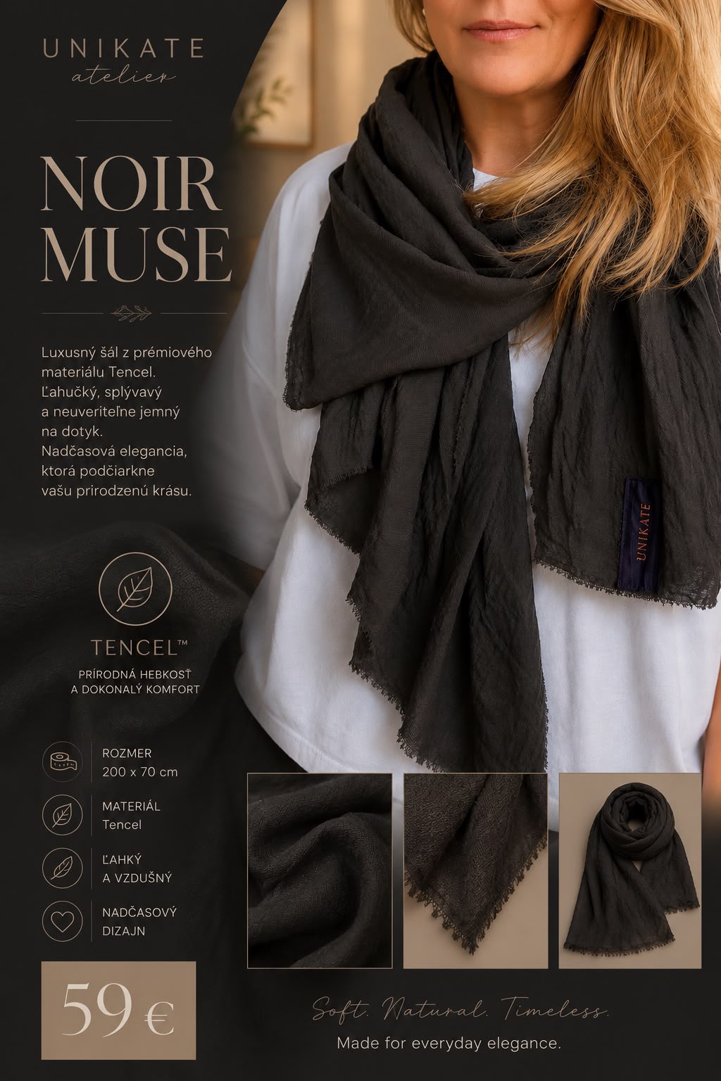 NOIR MUSE šál